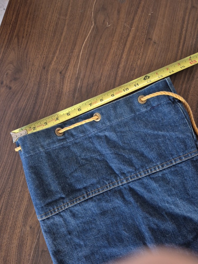 Vintage Tote Drawstring Denim Bag - Unknown Mfg