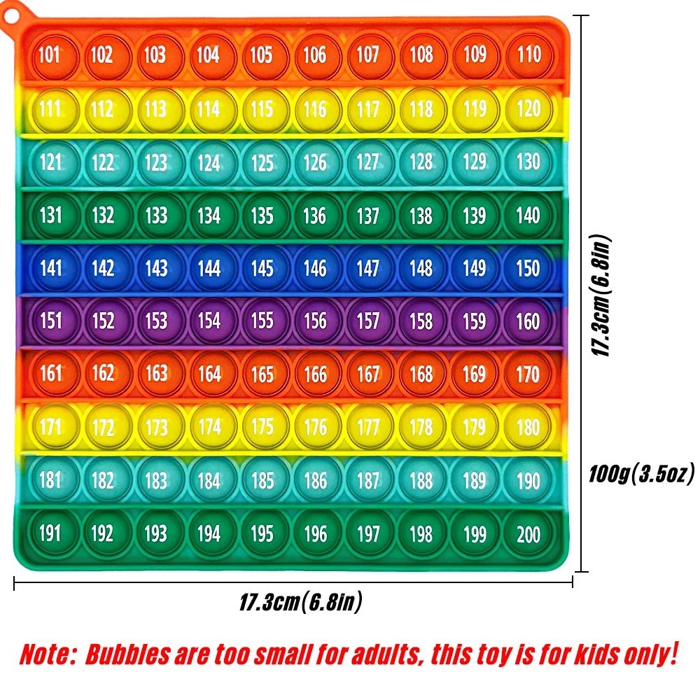 Push Pop It Bubble Silicone 200 nubmrs Stress Relief Game