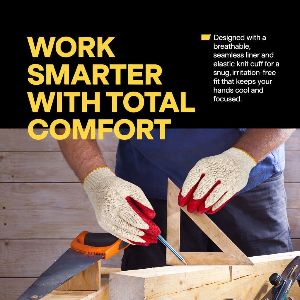 Construction / Garden Yard Gloves Nitrile Dipped AntiSlip Knit Wrist 3 pairs NEW