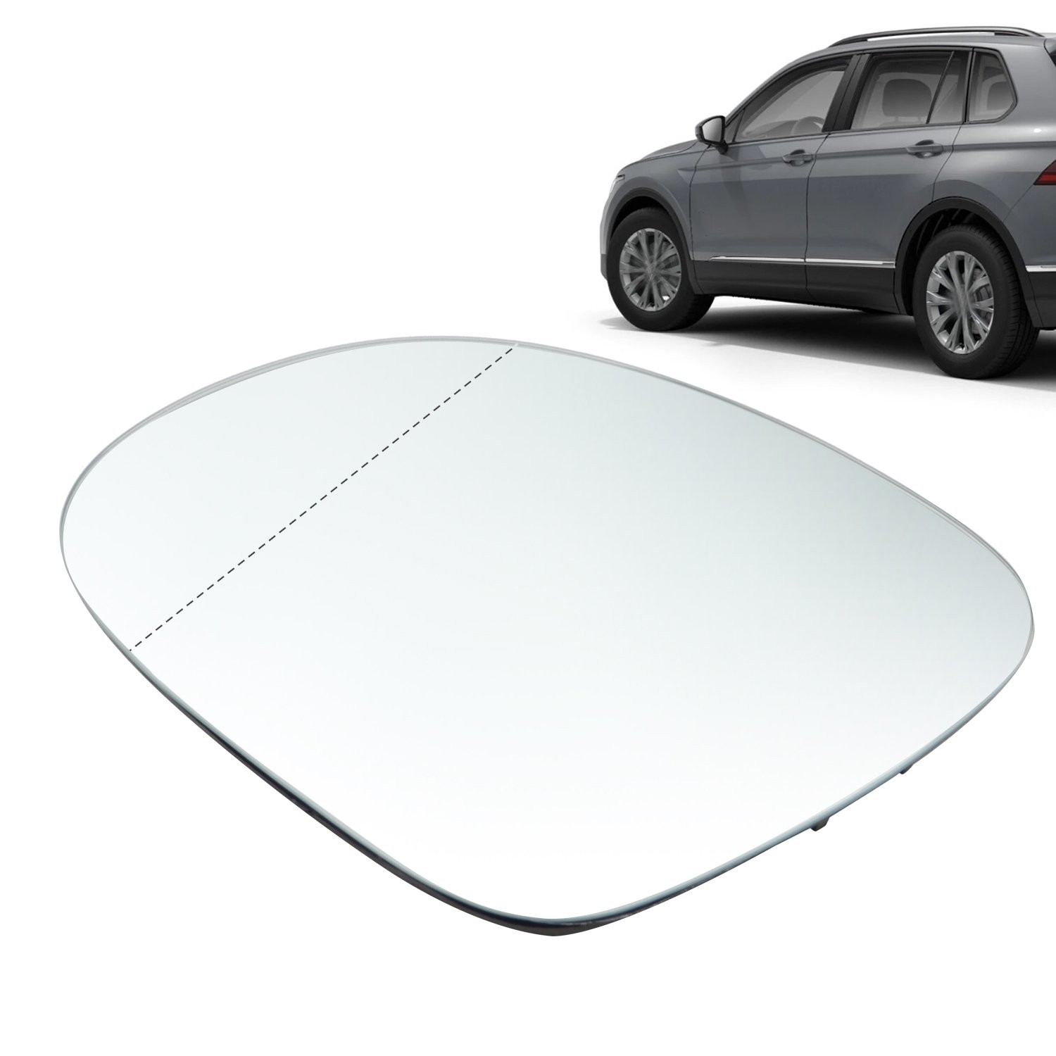Driver Left Side Mirror Glass w/Backing Plate Heated for VW Tiguan NEW 2009-2017