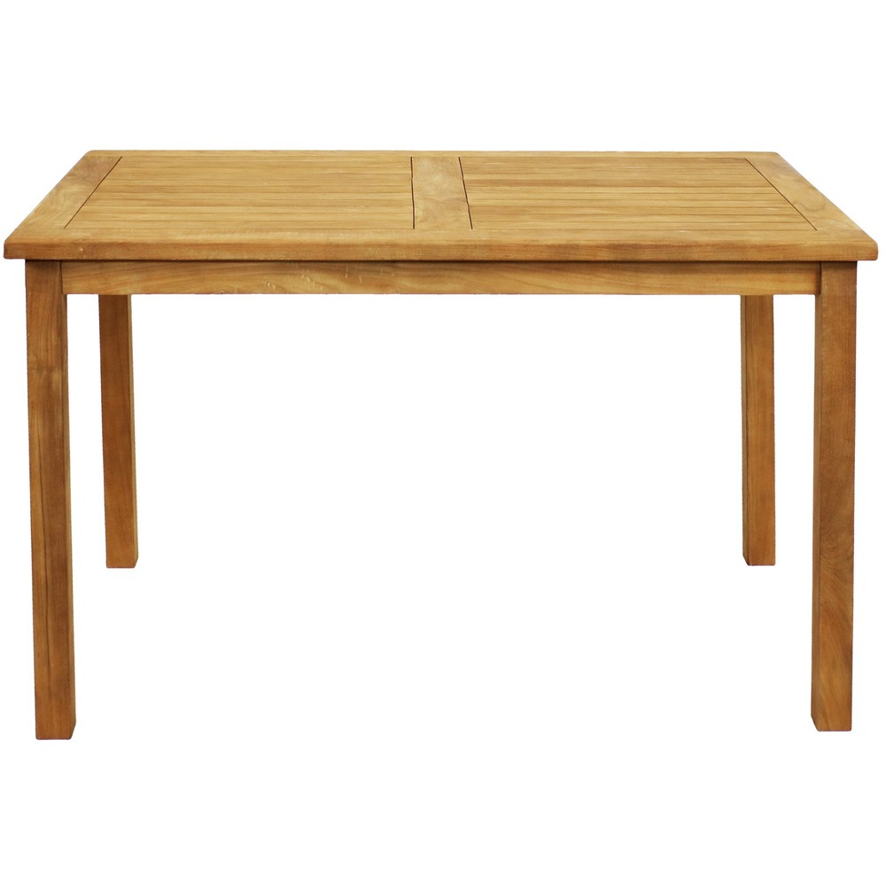 47.25 in Solid Teak Rectangular Patio Dining Table by Sunnydaze