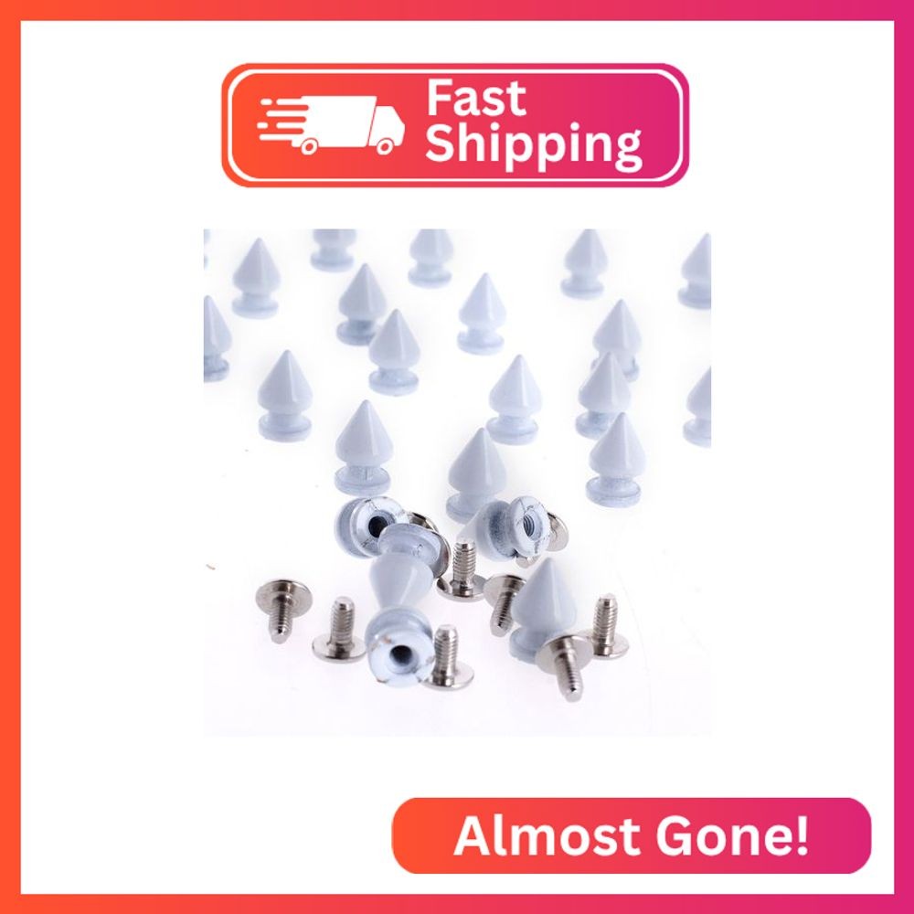 RUBYCA 12MM 50 Sets Metal Tree Spikes and Studs Metallic Screw-Back for DIY Punk