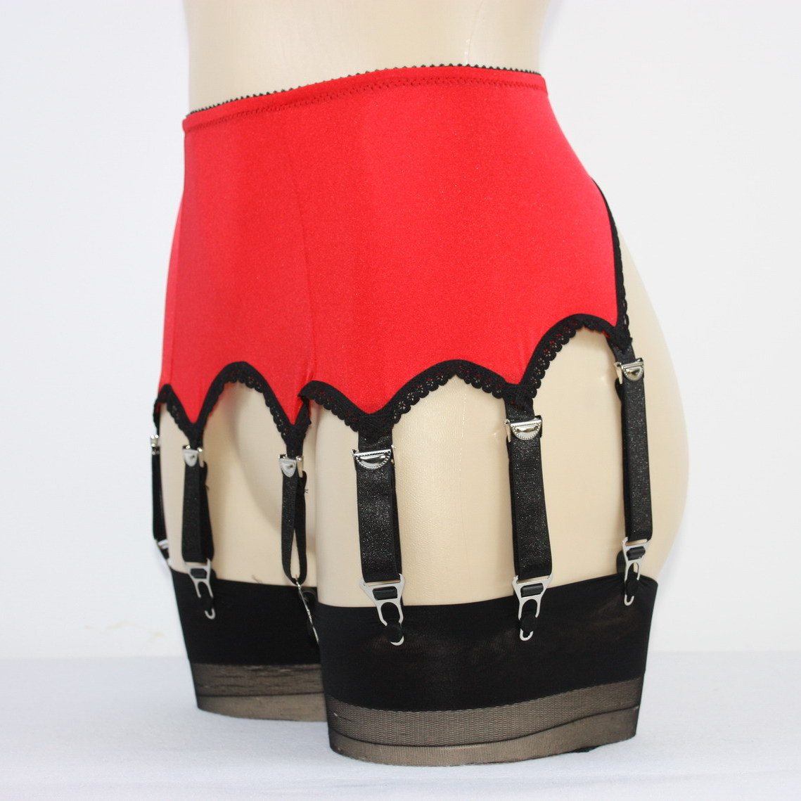 Alacki Retro Style 8 Straps Garter Belts Plain Color Suspender Belt Underwear