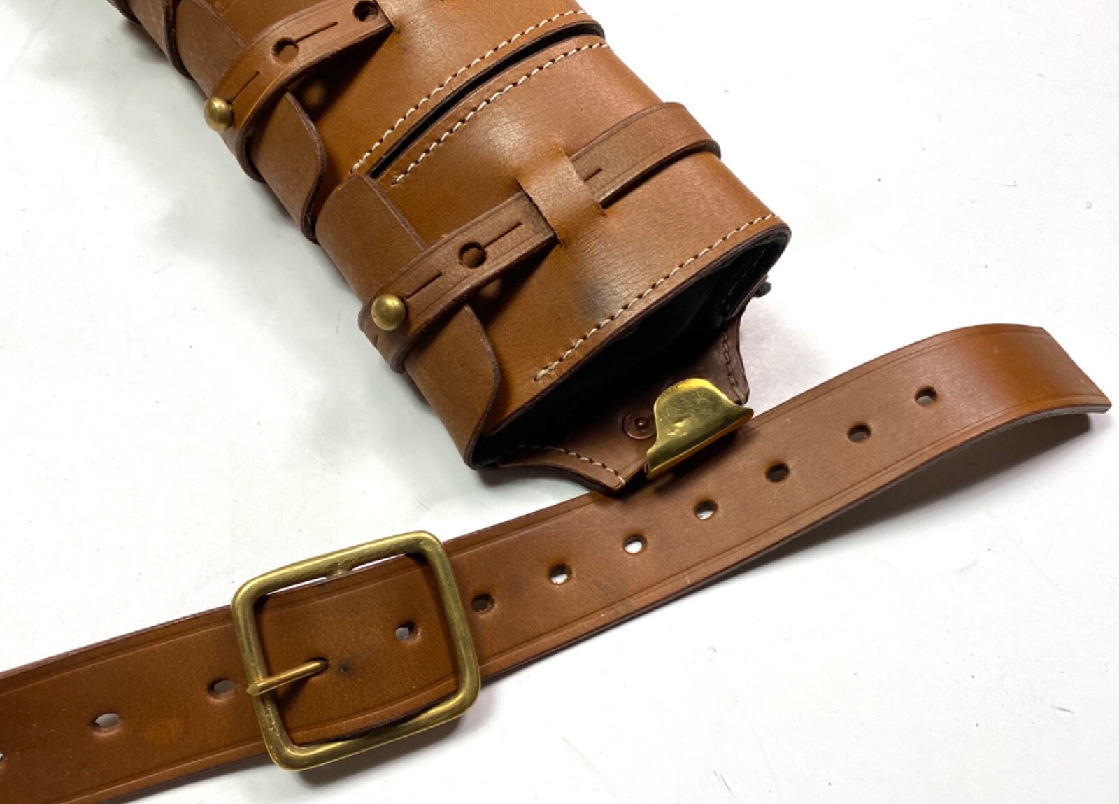 SWEDISH M1910 8MM MAUSER RIFLE LEATHER AMMO BANDOLEER