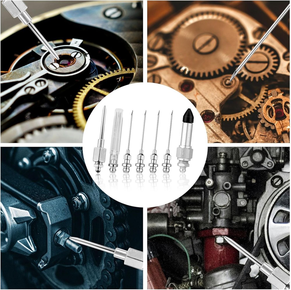 6pcs Grease Gun Accessory Set, Including 3 Grease Needle Nozzle 2 Grease Needle