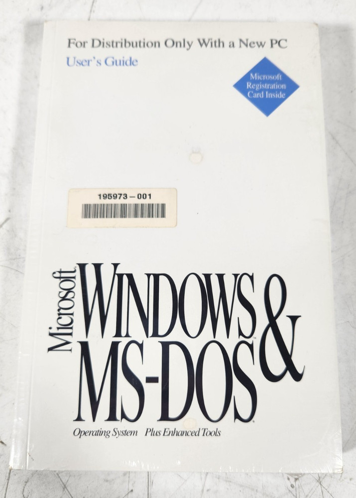 Vintage Microsoft Windows & MS-DOS Operating System User's Guide with COA Sealed