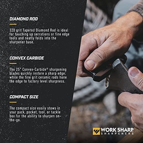 EDC Pivot Plus Knife Sharpener - Compact, Portable, Easy to Use, Black Finish