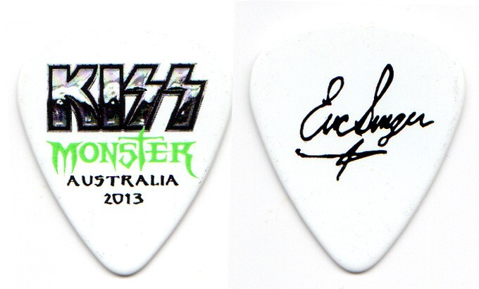 KISS Guitar Pick : 2013 Monster Tour Australia Eric Singer Green