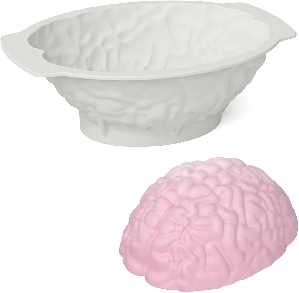 Silicone Brain Mold - White Realistic Human Skull Ice Cube