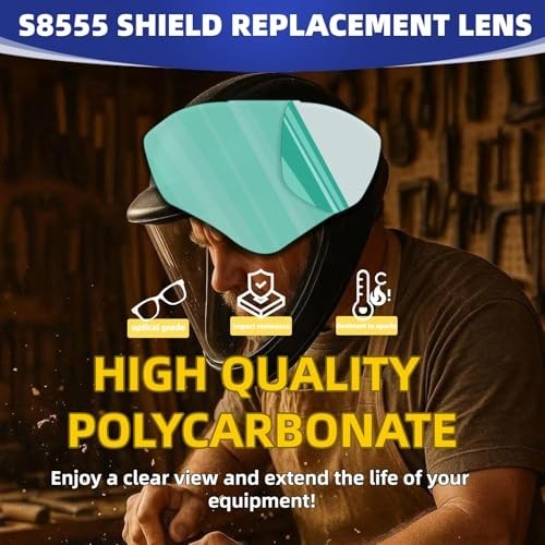 5-Pack Face Shield Replacement Lens - Impact-Resistant, Dust & Splash Proof