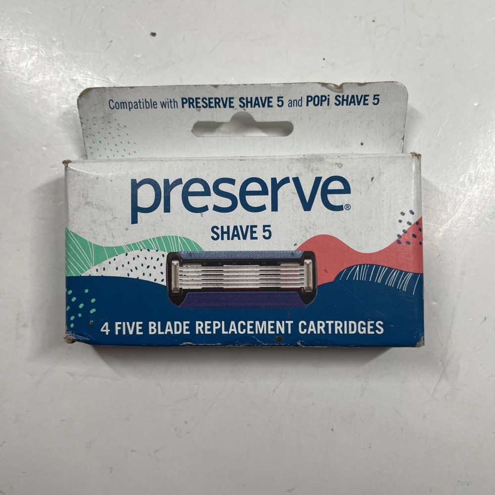 PRESERVE Shave 5 Blade Replacement Cartridges 4 Pack NEW