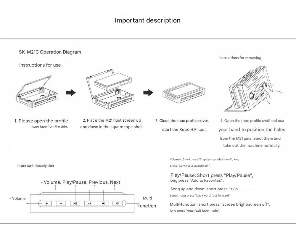 SK-M21C Protective Case for FiiO M21 – Retro Style, Magnetic Closure, Shockproof