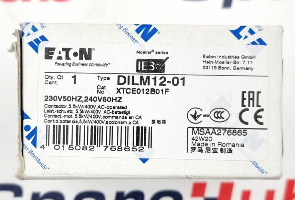 EATON DILM12-01 Contactor XTCE012B01F