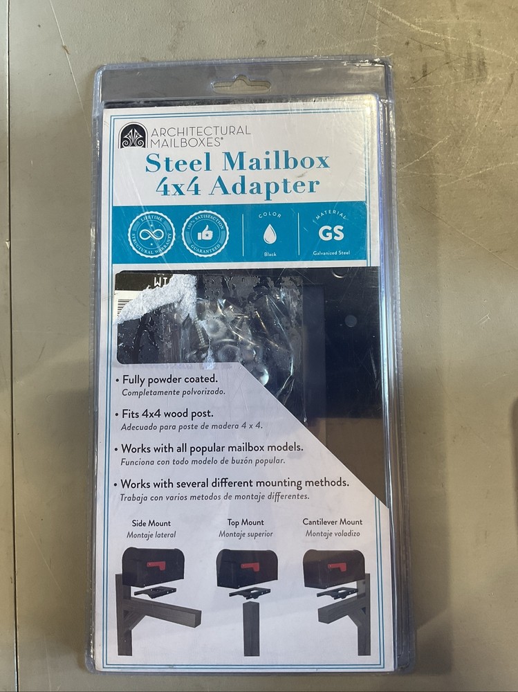 ARCHITECTURAL MAILBOXES 7540B-10 4"X4" POST ADAPTER MAILBOX 3 MOUNT OPTION BLACK