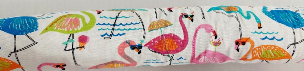Door Draft Stopper, Cedar Filled, Draft Stopper, Flamingo, Summer