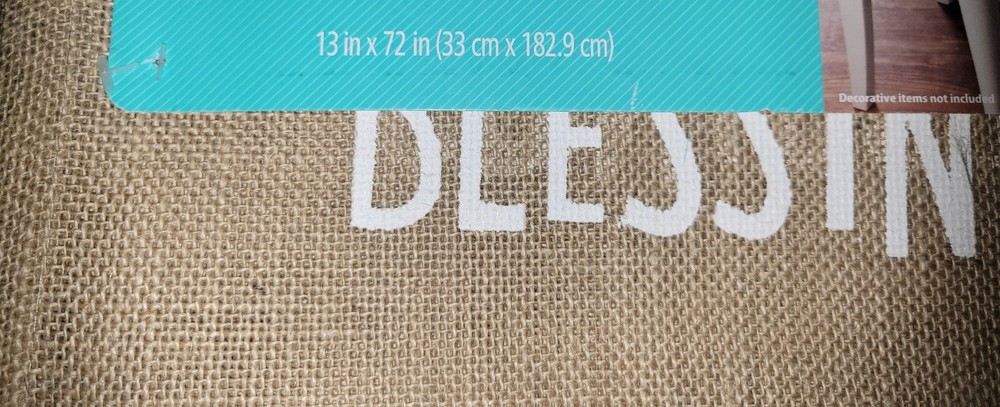 New Easter Burlap White Bunny Table Runner Easter Blessings