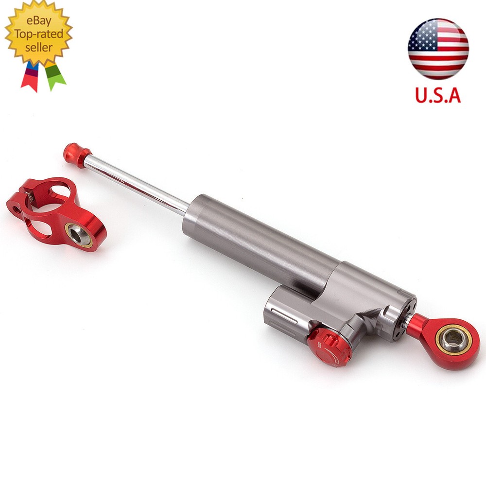 255mm Steering Damper Linear Stabilizer Reversed Shock Absorption US CNC Adjust