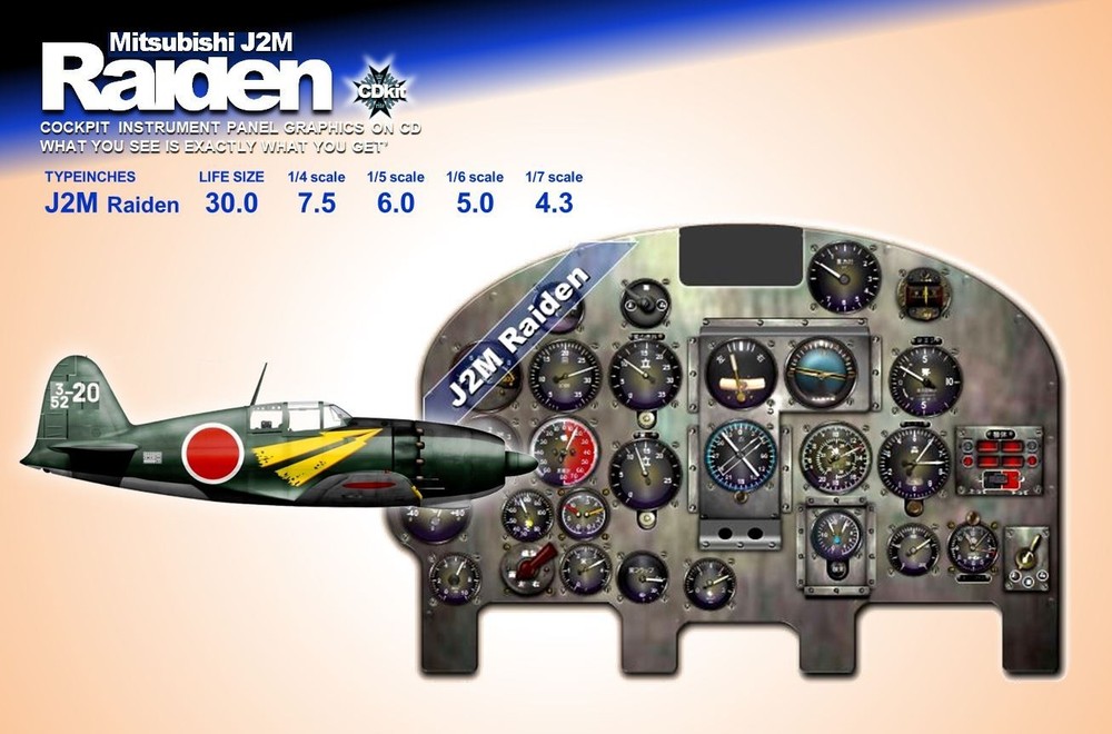 J2M RAIDEN COCKPIT instrument panel CDkit