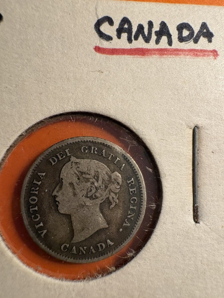 1888 Canada 5 Cents - Circulated - 92.5% Silver -
