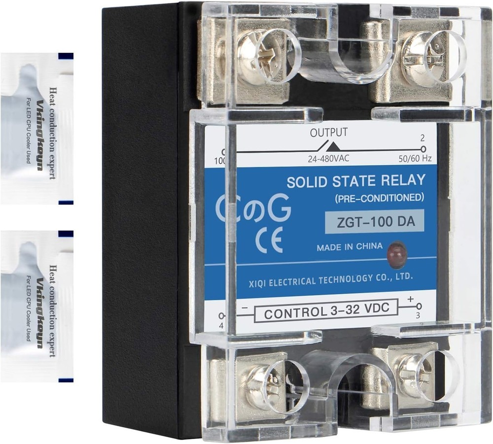 CG SSR-100DA Solid State Relay 3-32VDC to 24-480VAC, 100A - Automatic Switch