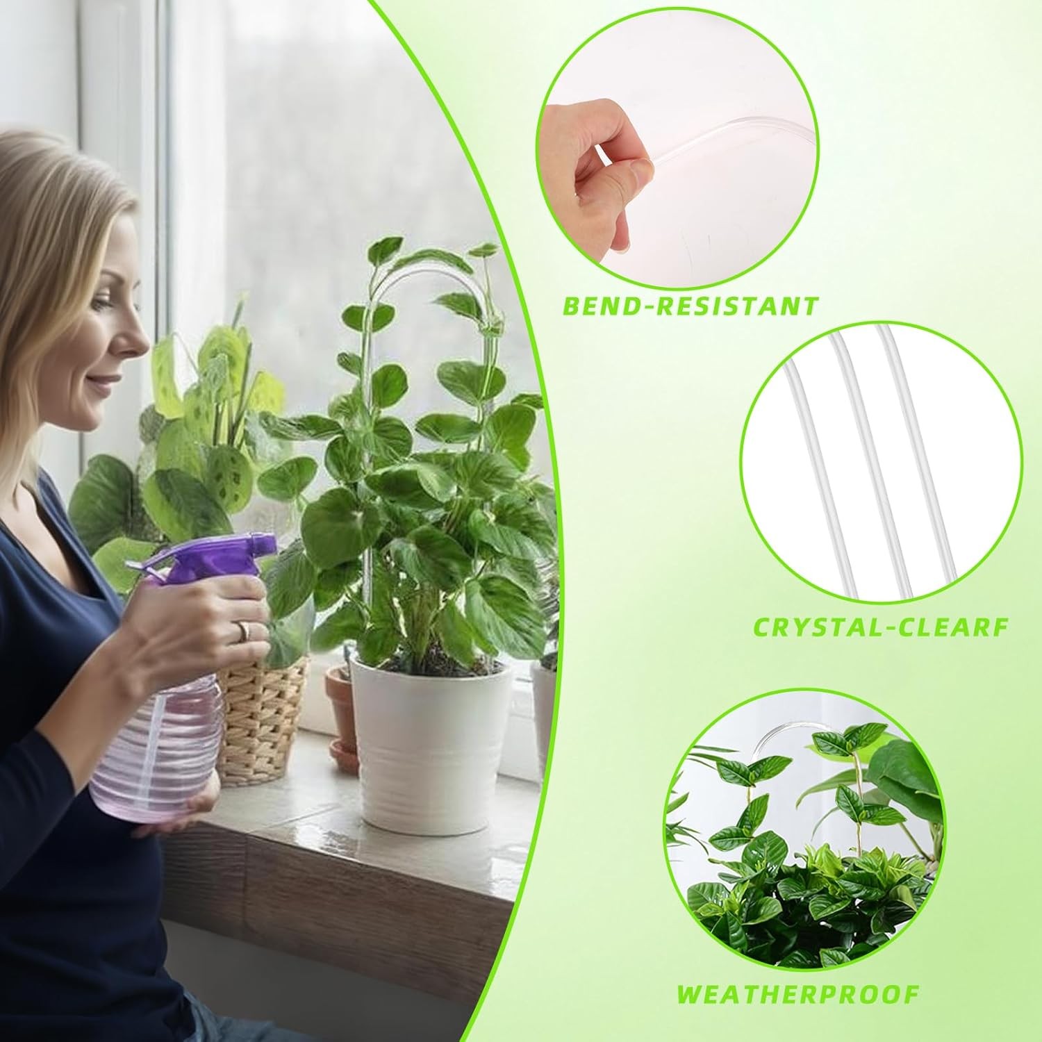 3 Pack U-Shaped Clear Acrylic Trellis 13.7" Indoor Plant Support for Hoya Pothos