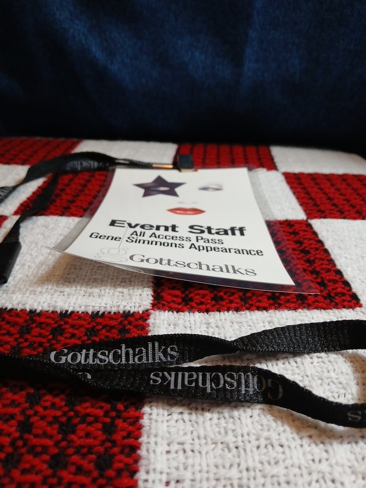 Gottschalks Kiss Gene Simmons Appearance All Access Pass ~ 6.5"X4.5" ~