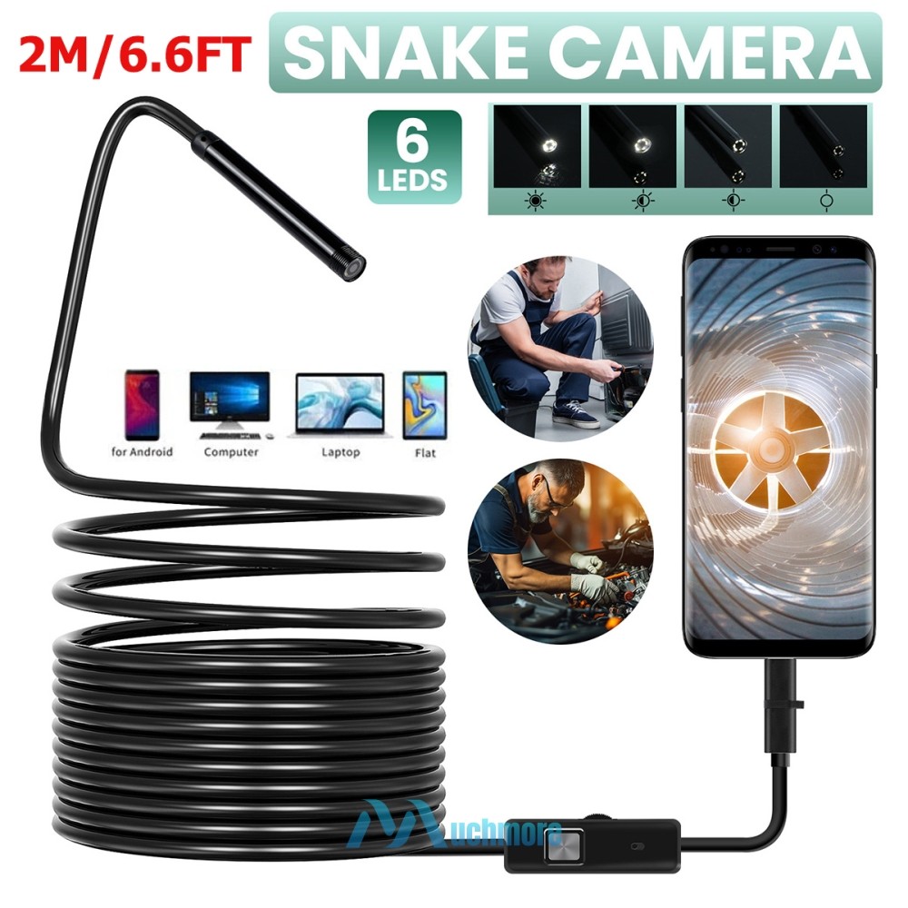 1920P HD Endoscope Borescope 5.5mm Inspection Snake Camera for Android Type-C US