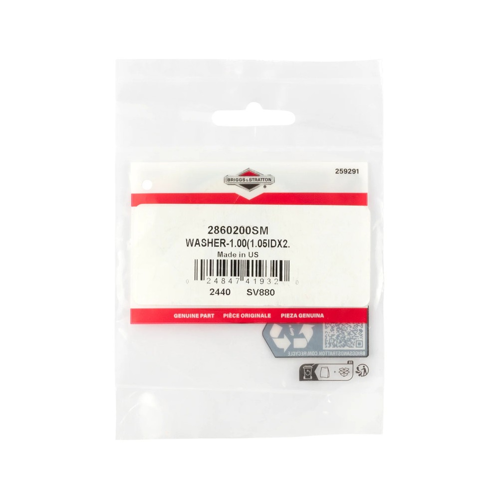 Briggs & Stratton Washer, 1.00 | 2860200SM