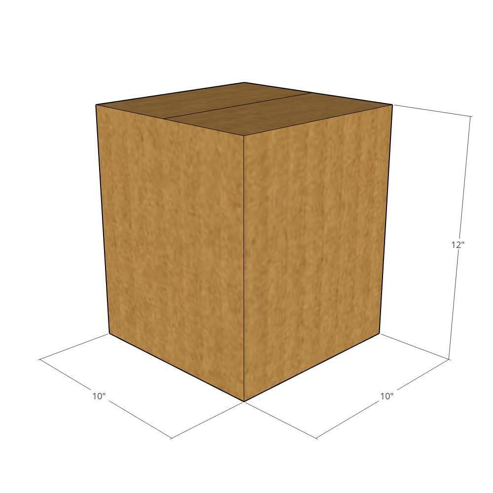 5 10x10x12 Kraft Brown Corrugated Shipping Boxes Multi-Depth 32 ECT Single-Wall