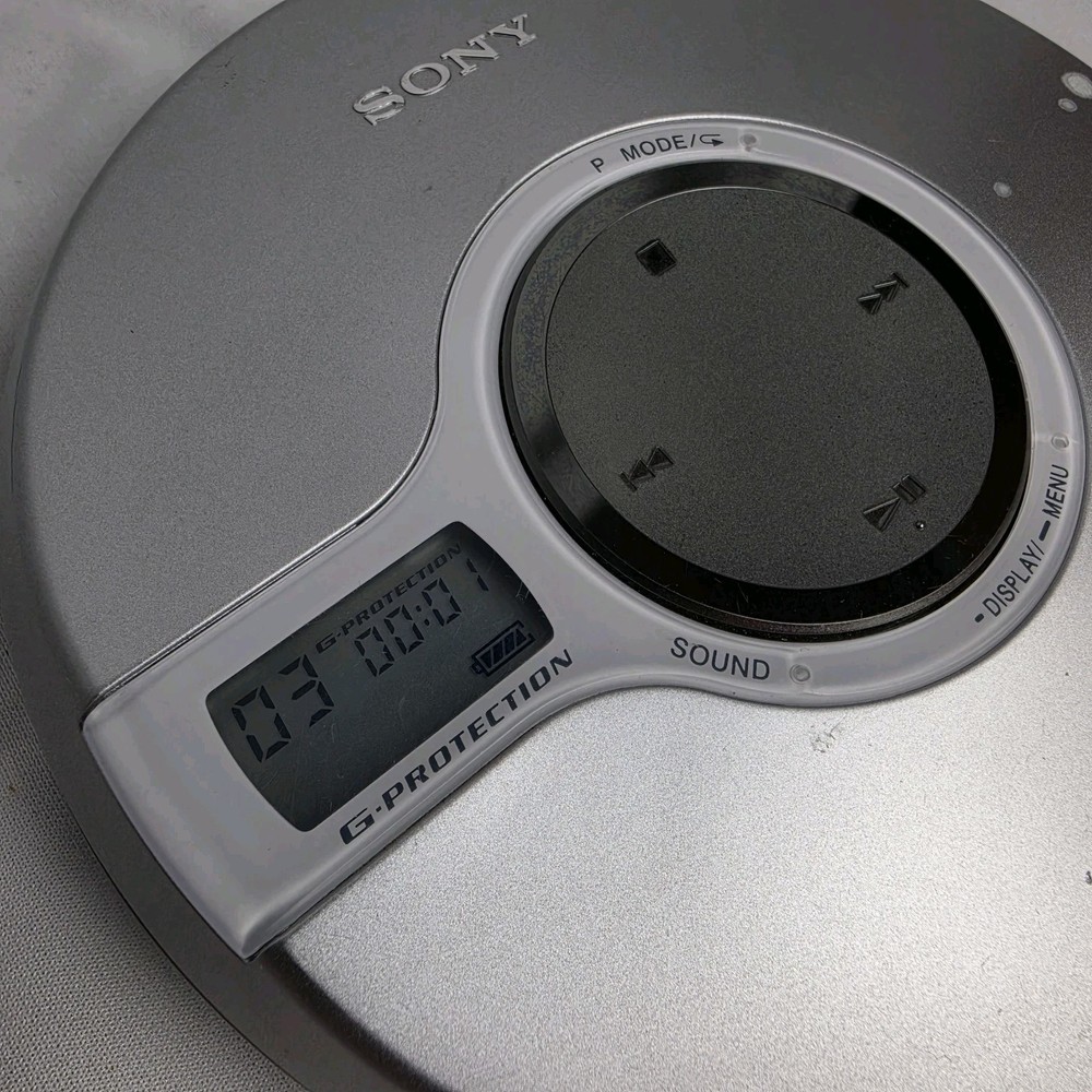 Sony D-EJ120 CD Walkman Portable CD Player G Protection Silver Tested Working