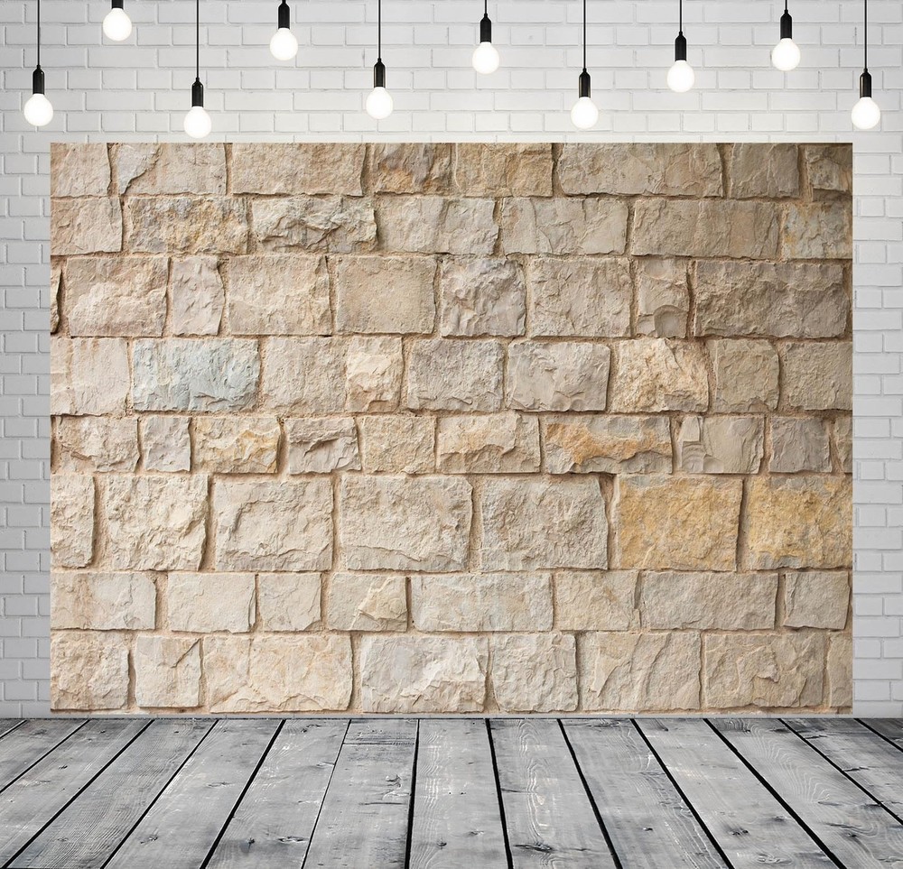 Fabric Stone Backdrop Ancient Rock Photography Background Brick Texture 7x5ft