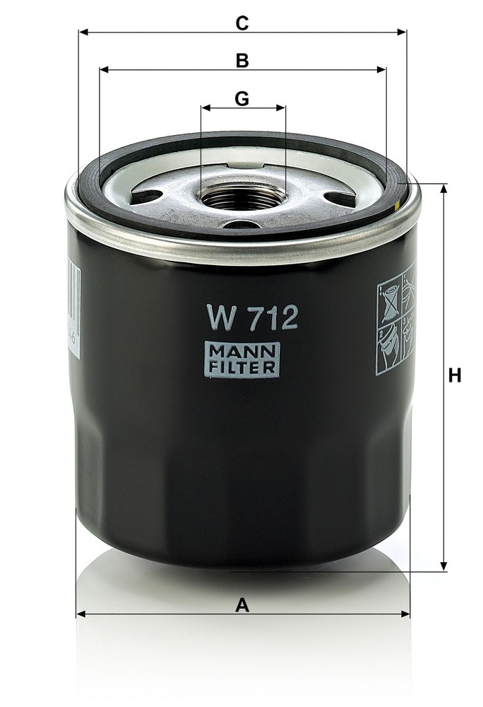 Mann Filter W 712 Spin-on Oil