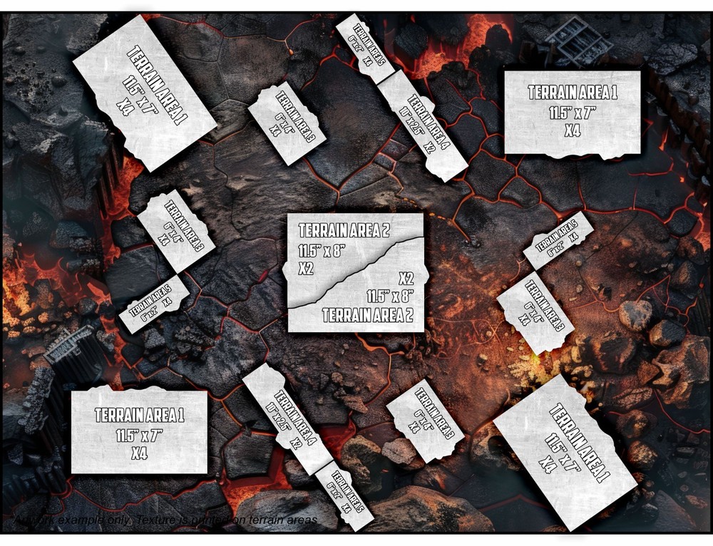 Terrain Area Footprints - Hellscape - Compatible w/ Warhammer 40K 11th Ed