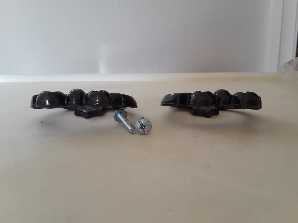 Two Antique Brass? Ornate Metal Drawer Cabinet Pull Knobs