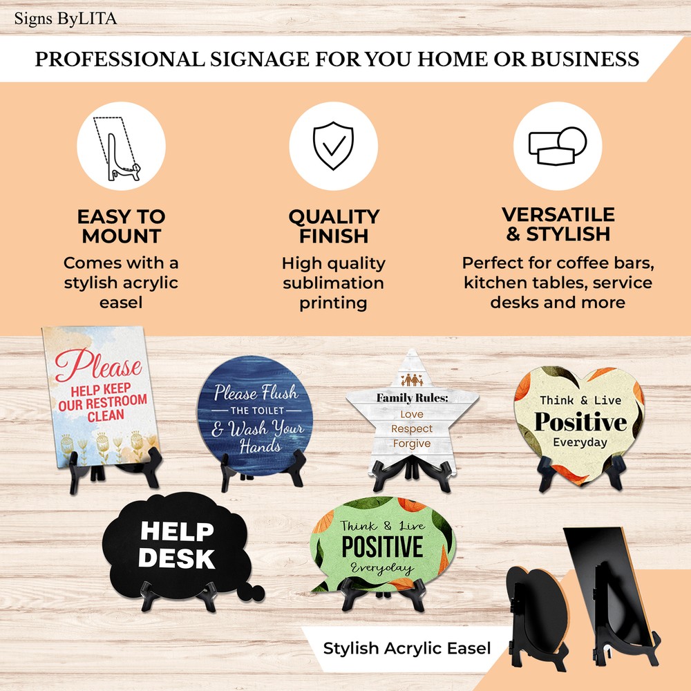 Electrical Panel 5"x 5" Square Table Sign With Acrylic Easel