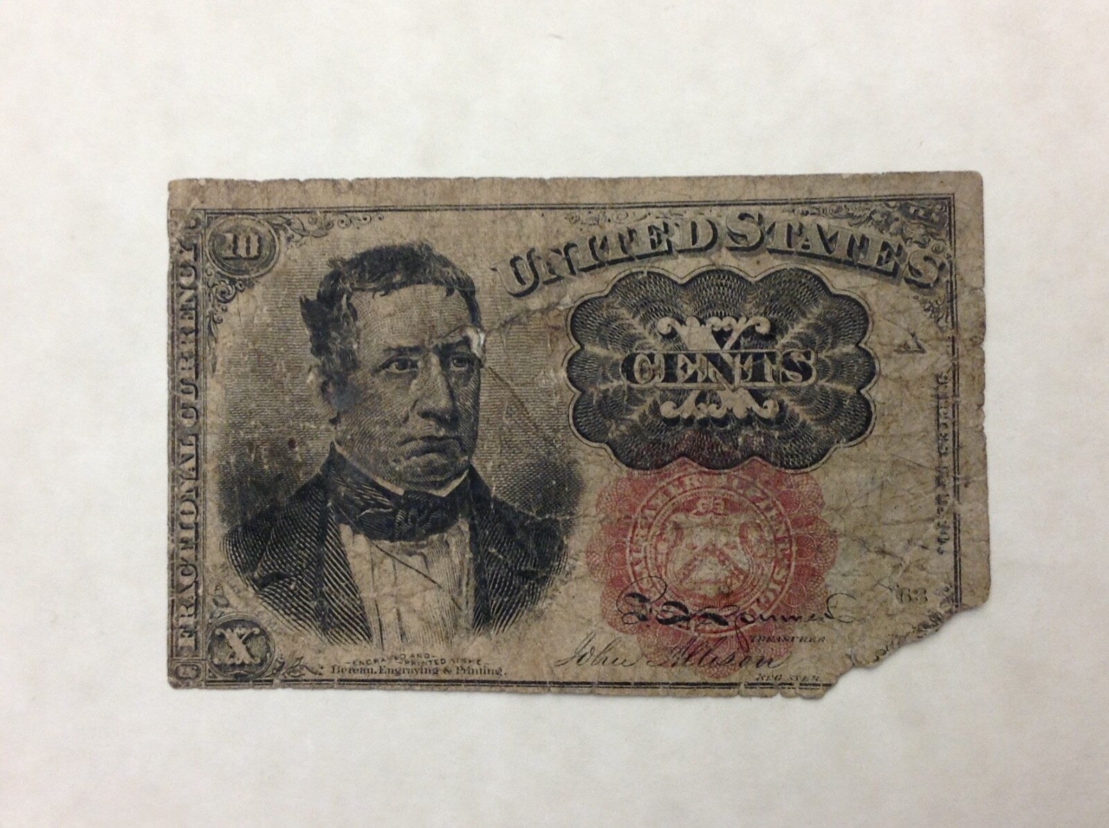 ~  TEN 10 CENTS FIFTH / 5TH ISSUE FRACTIONAL CURRENCY MEREDITH - FREE SHIPPING