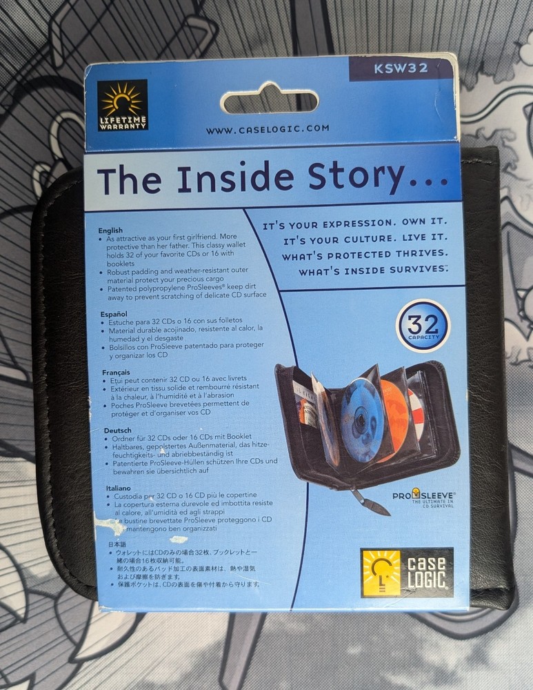 Case Logic 2002 Pro Sleeve 32 CD Case New