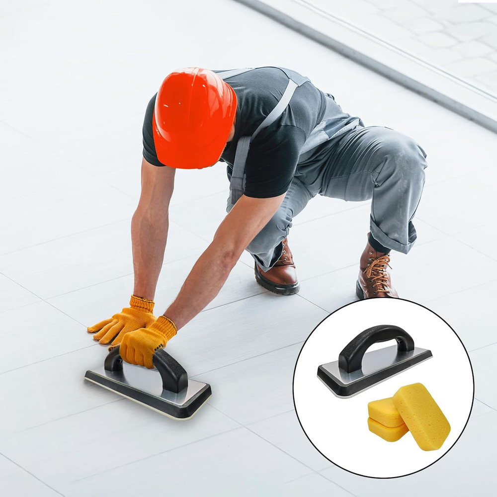 8 Pcs Grout Float Sets Include 9.5 X 4 Inch Molded Rubber Grout Float, 6 Sponge,