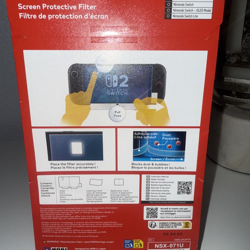 Hori Screen Protective Filter for Nintendo Switch 2