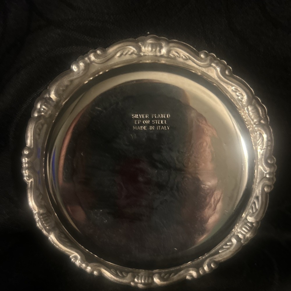 ASHTRAY Silver plated EP on Steel Made in Italy 4" Across