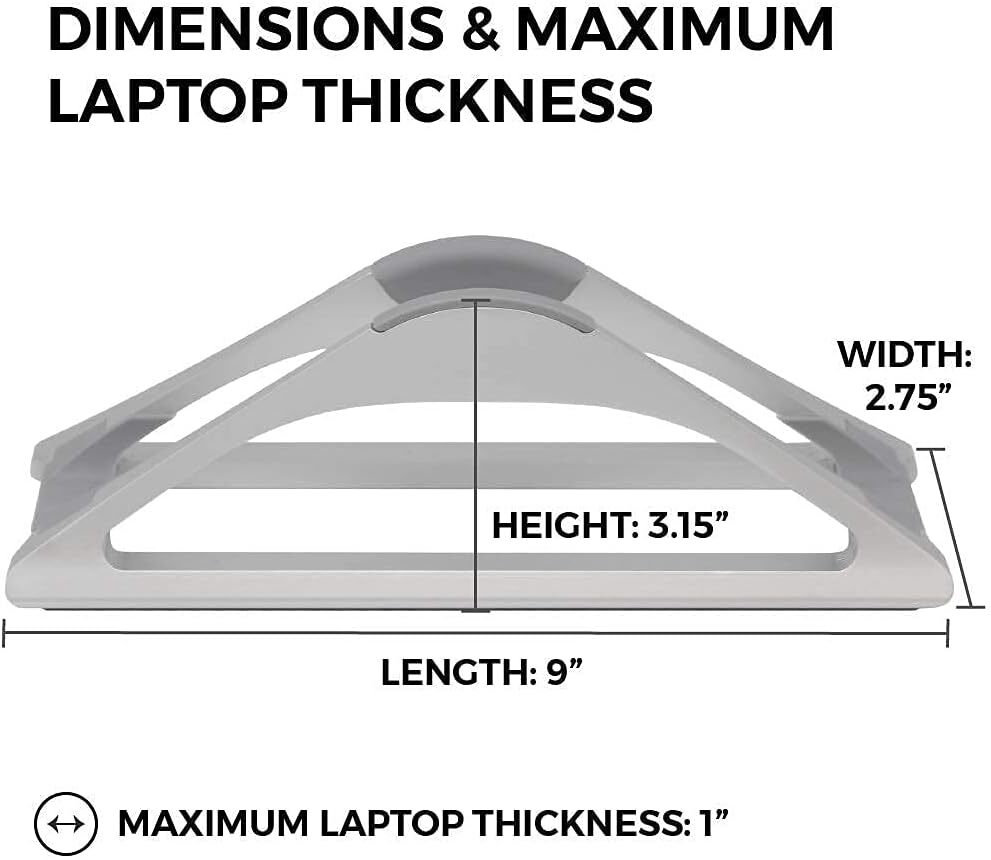 HumanCentric Vertical Laptop Stand for Desks (Silver) | Adjustable Silver