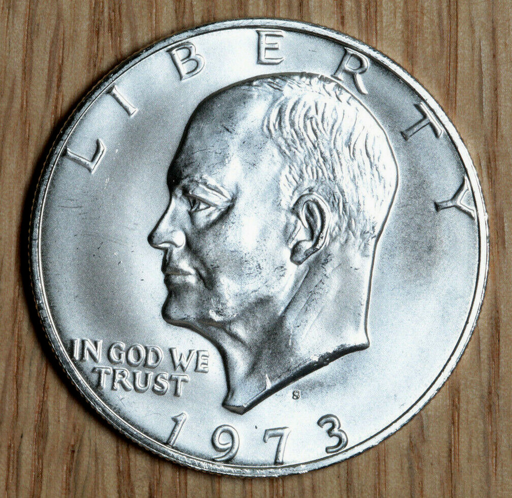 1973 S Eisenhower Ike Silver $1 Dollar - 40% Silver - BU Uncirculated