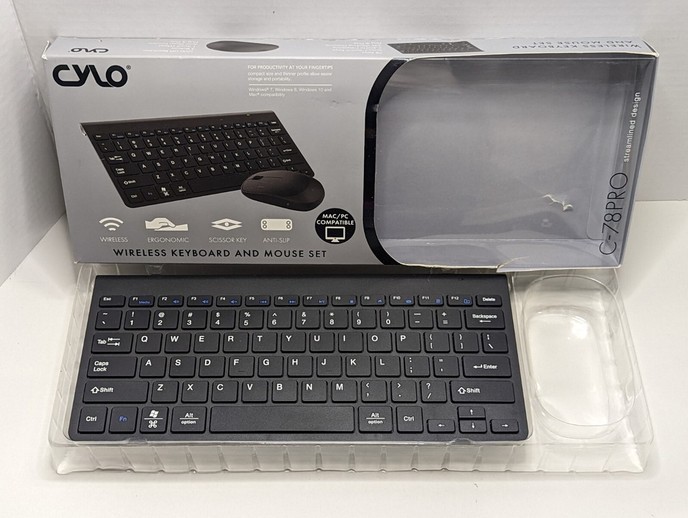 Replacement Wireless USB Keyboard By Cylo C-78PRO NO Mouse (✓ TESTED IN-BOX)