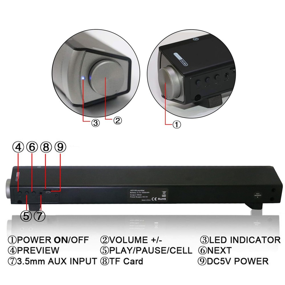 Bluetooth Speaker Portable Wireless Speaker USB Powered Speaker with Loud HD ...
