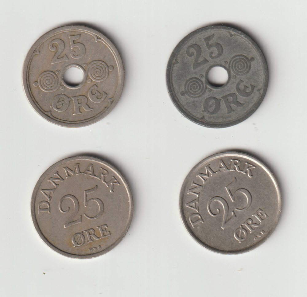 DENMARK ore,2ore,5&25 ORE-22 different types