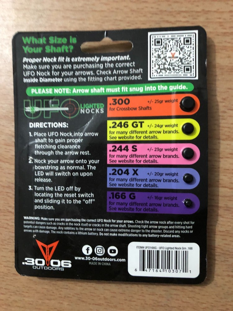 UFO Practice Lighted Nocks - .166 G Nock 3 Pack