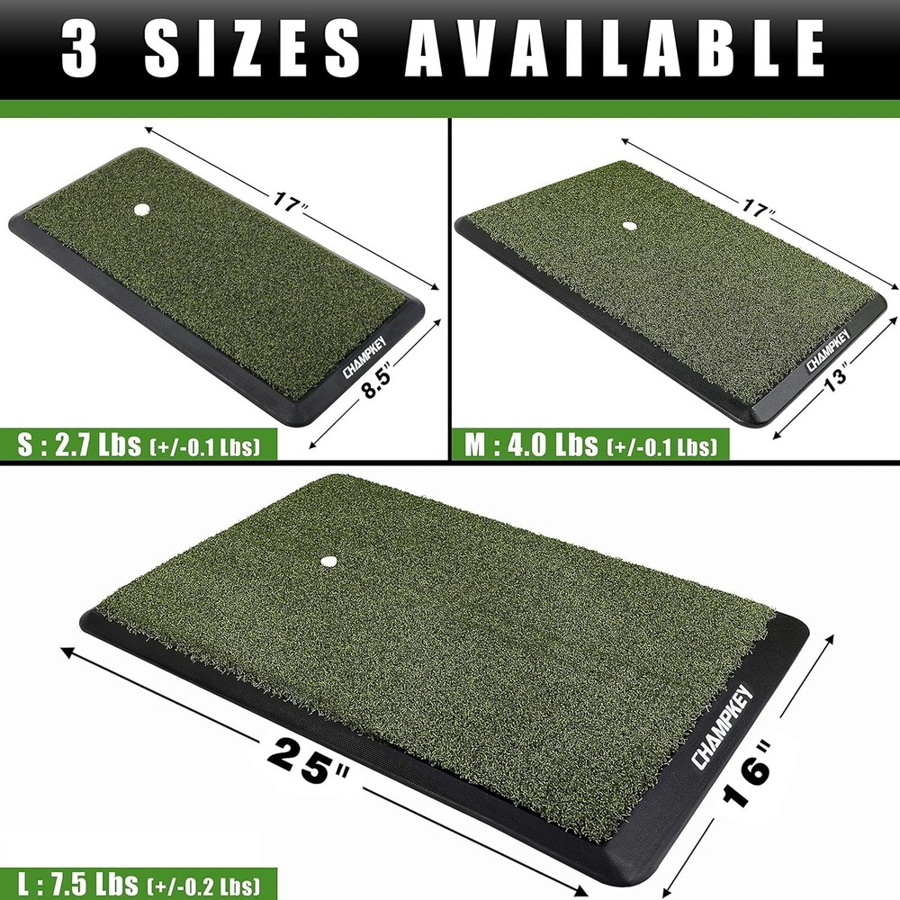 Pro Version 13" x 17" Golf Hitting Mat | Includes Rubber Tee & 9 Plastic Tees