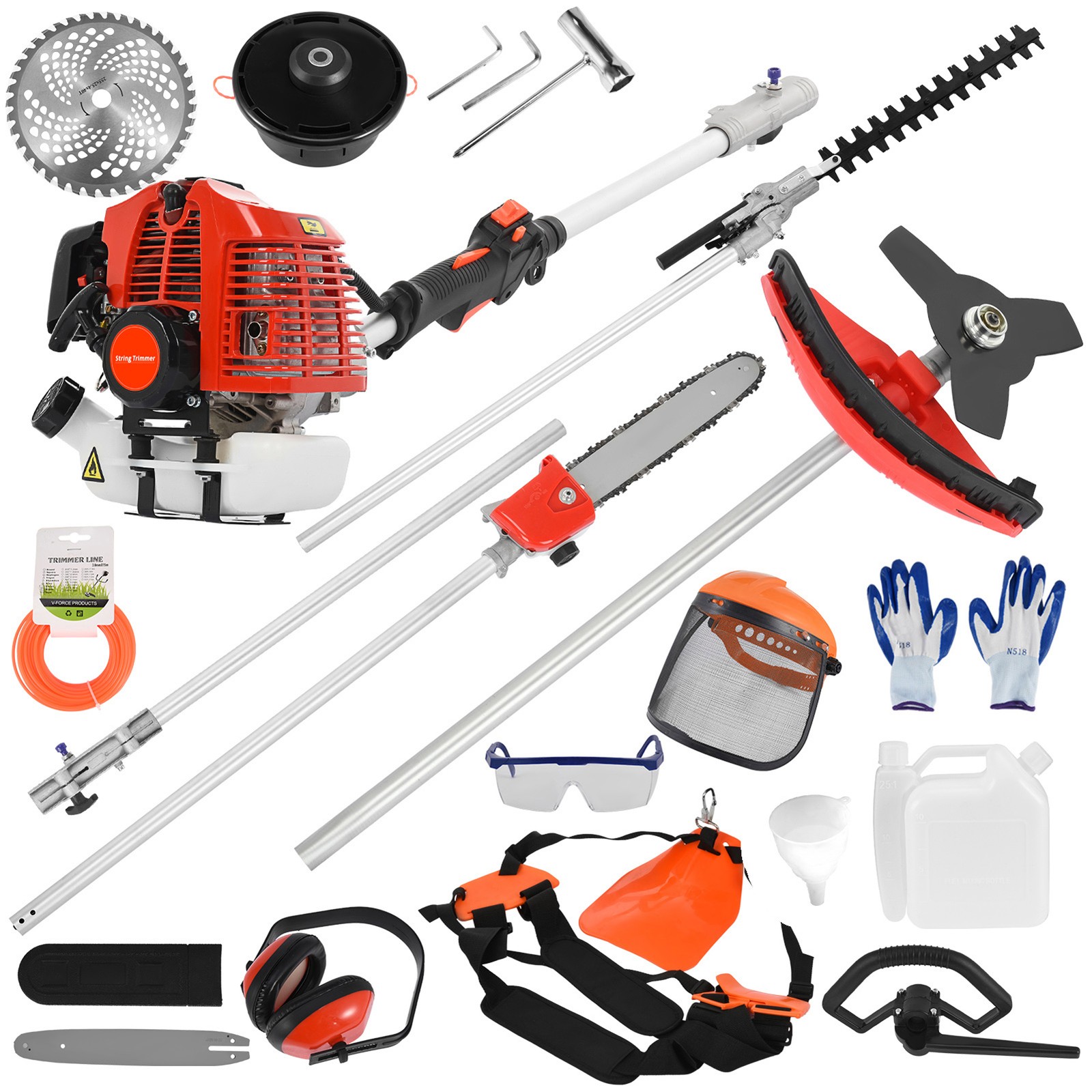 52CC 2 Stroke Multi-Functional Trimming Tools Gas Hedge Trimmer Weed Eater Set