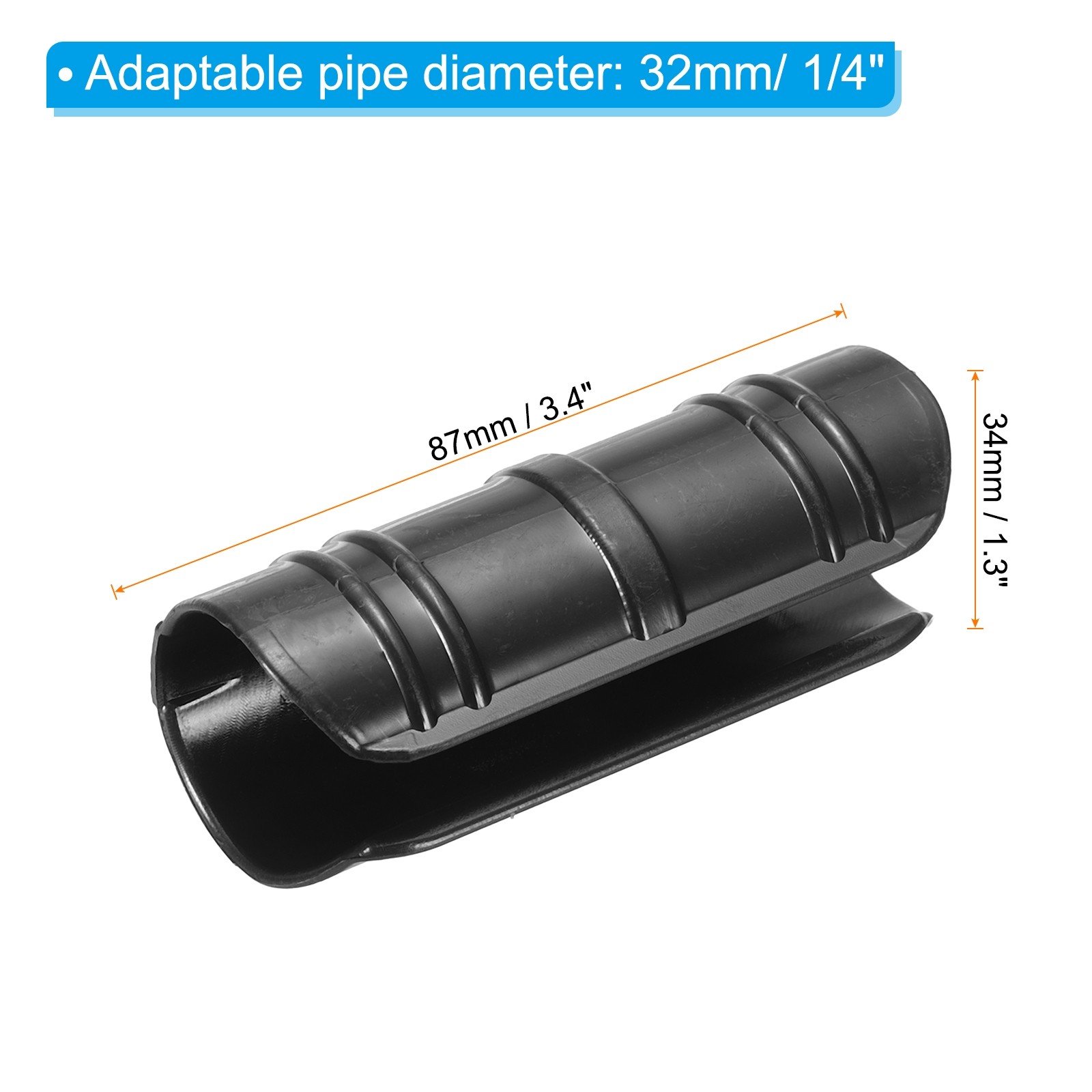 50Pcs 1 1/4" 32mm Greenhouse Snap Plastic Greenhouse Clamp Clip Tube Black