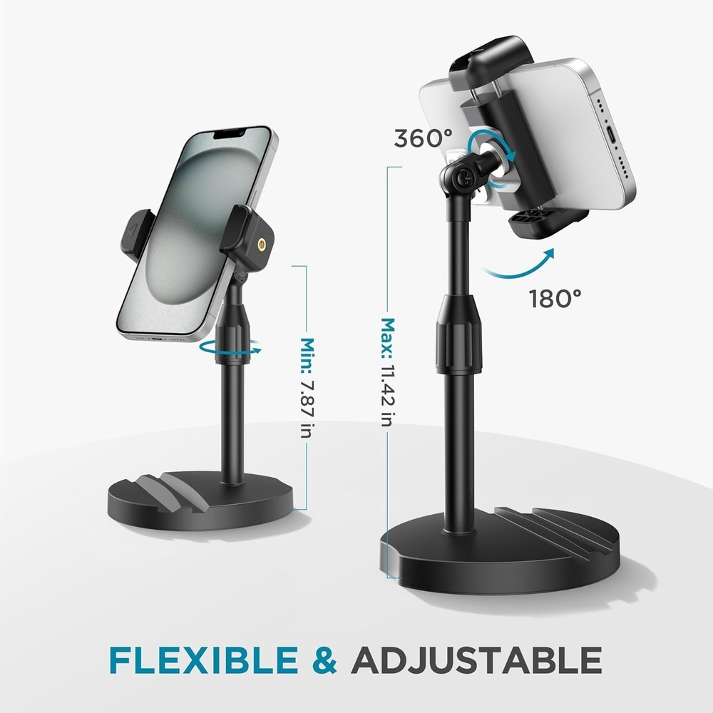 Webcam Mount Telescopic Stand with Black for Desk Table Recording